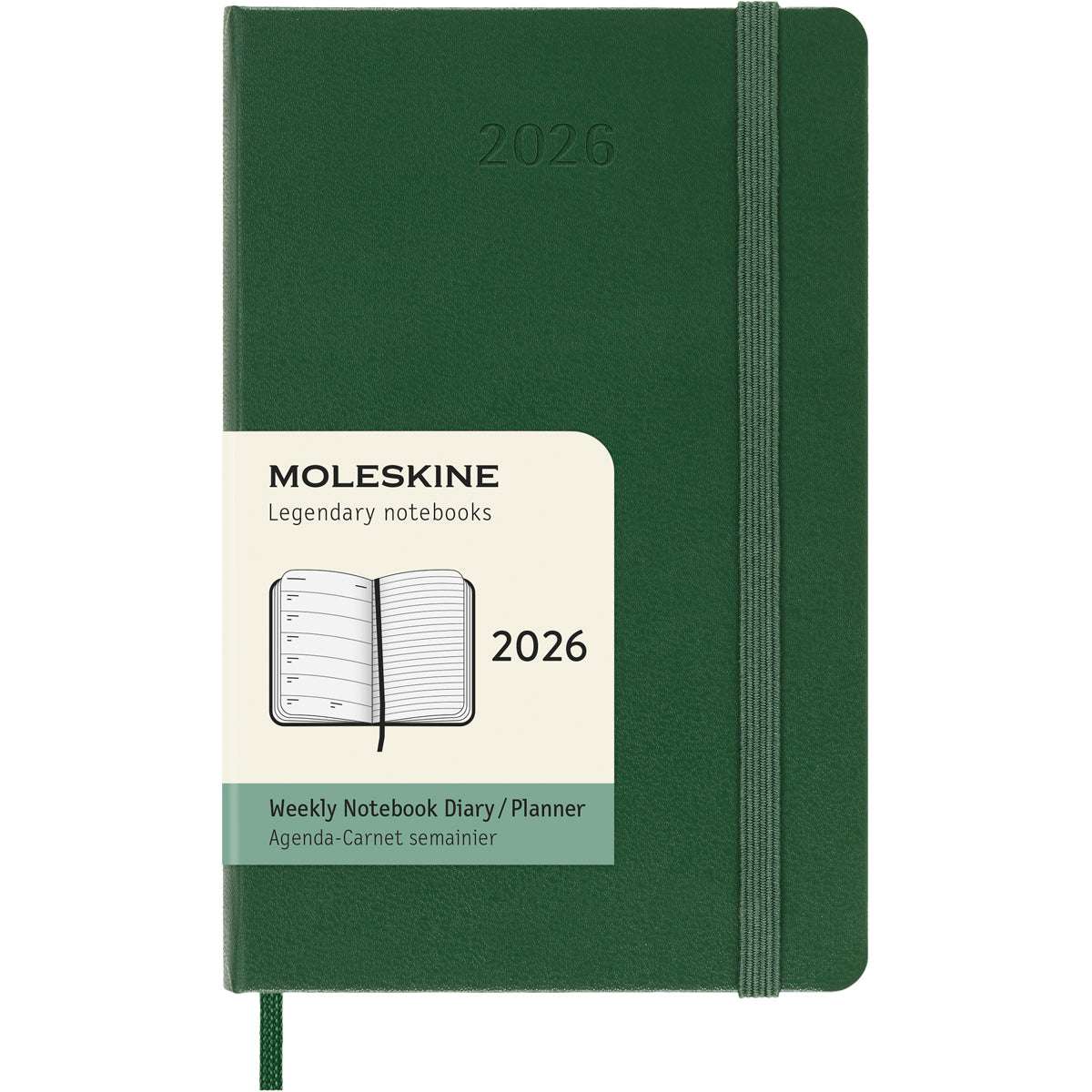 Moleskine Diary 12 Month Weekly + Notes HC Pocket Myrtle Green 2026